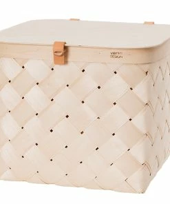 Hot Sale โค๏ธ Verso Design Lastu Birch Basket With Lid, L ๐