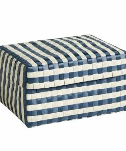 Outlet ๐ HAY Maxim Stripe Box, M, Blue - Sand ๐