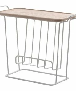 New 👍 Maze Minnie Mae Wood Tray Table, White - Ash 🌟