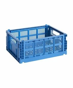 Cheap 👏 HAY Colour Crate, M, Recycled Plastic, Electric Blue ❤️