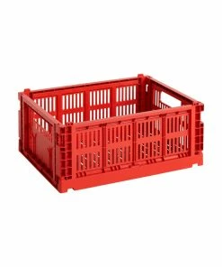 New β€οΈ HAY Colour Crate, M, Recycled Plastic, Red π