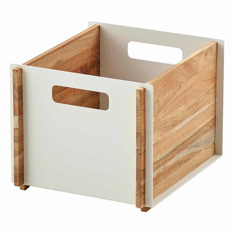 Box storage box, teak - white Cheapest ⌛ Cane-line Box Storage Box, Teak - White ???? -Muuto Shop