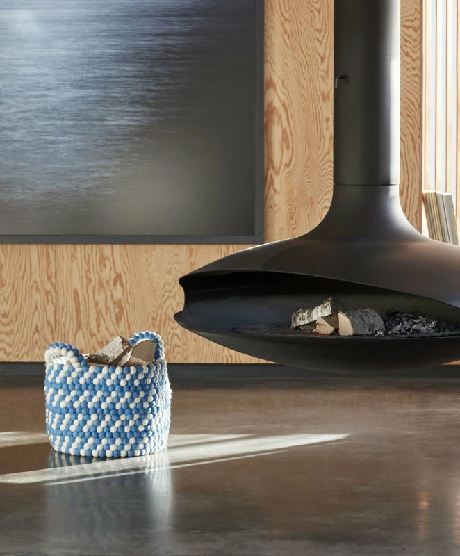 Bead basket with handles, 40 cm, blue dash Cheapest ✨ HAY Bead Basket With Handles, 40 Cm, Blue Dash ???? -Muuto Shop Bead Basket With Handle blue dash 01