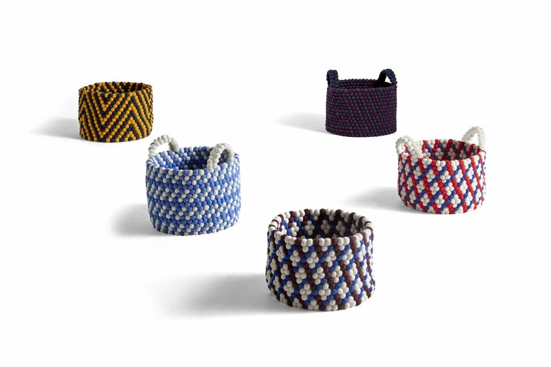 Bead basket with handles, 40 cm, blue dash Cheapest ✨ HAY Bead Basket With Handles, 40 Cm, Blue Dash ???? -Muuto Shop Bead Basket family 01