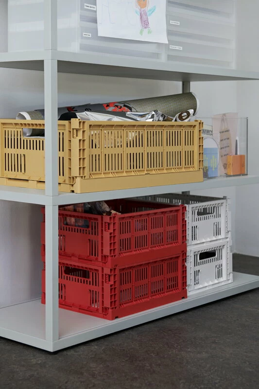 New ❤️ HAY Colour Crate, M, Recycled Plastic, Red 🌟 - Image 3