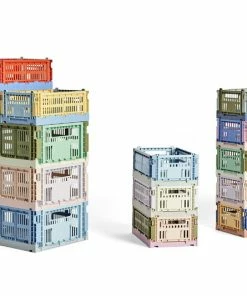 Promo ???? HAY Colour Crate Mix, S, Recycled Plastic, Dusty Blue ???? -Muuto Shop HAY Colour Crate Mix Family 03 11