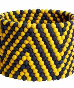 Cheap 🎉 HAY Bead Basket, 40 Cm, Yellow Chevron ❤️