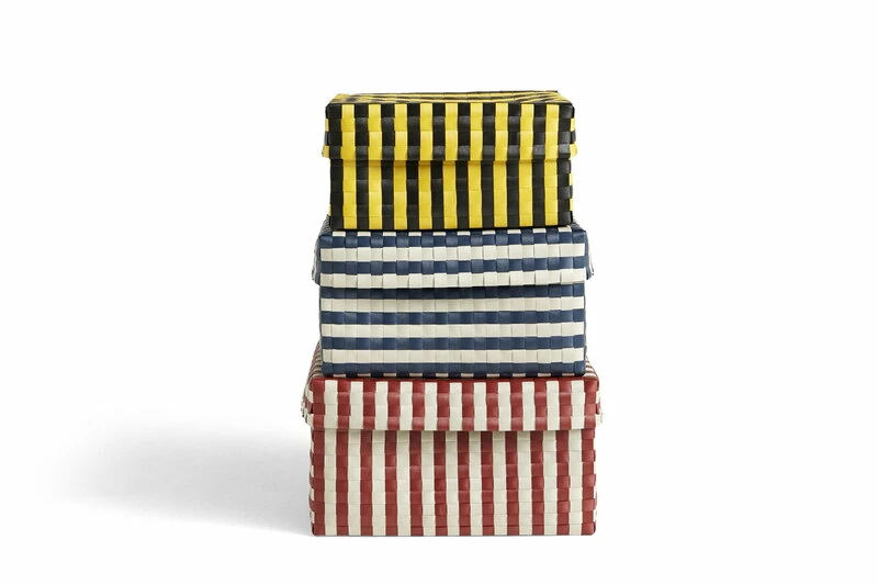 Maxim Stripe box, L, red - sand Budget ???? HAY Maxim Stripe Box, L, Red - Sand ⭐ -Muuto Shop