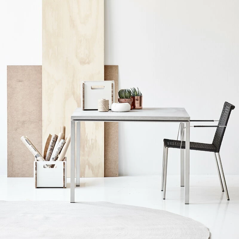 Box storage box, teak - white Cheapest ⌛ Cane-line Box Storage Box, Teak - White ???? -Muuto Shop Pure table Straw chair