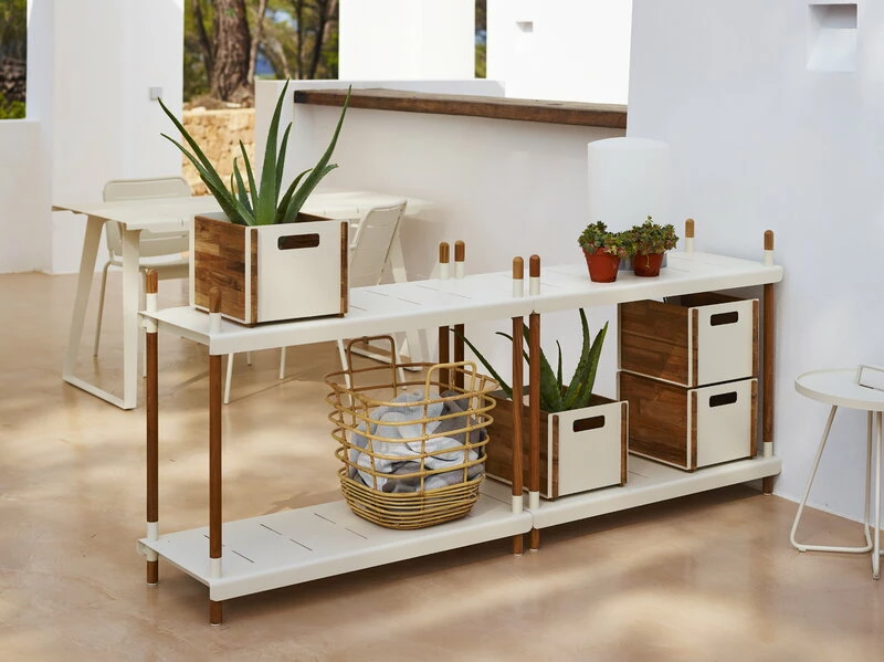 Box storage box, teak - white Cheapest ⌛ Cane-line Box Storage Box, Teak - White ???? -Muuto Shop frame 21 F